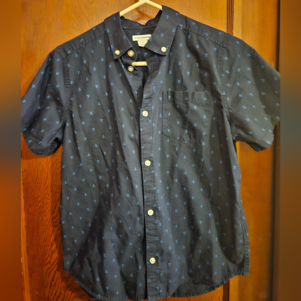 Kids XXL anchor button down cotton shirt